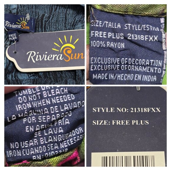 Riviera Sun Women's Multicolor Tie Dye Short Sleeve Dress Sequins Free Plus NWT - Picture 6 of 10